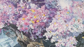 نقاش هنرمند ژاپنی با موضوع تولد دوباره-