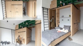 استفاده از فضای آپارتمان های کوچک با طراحی کابینت های سفارشی 