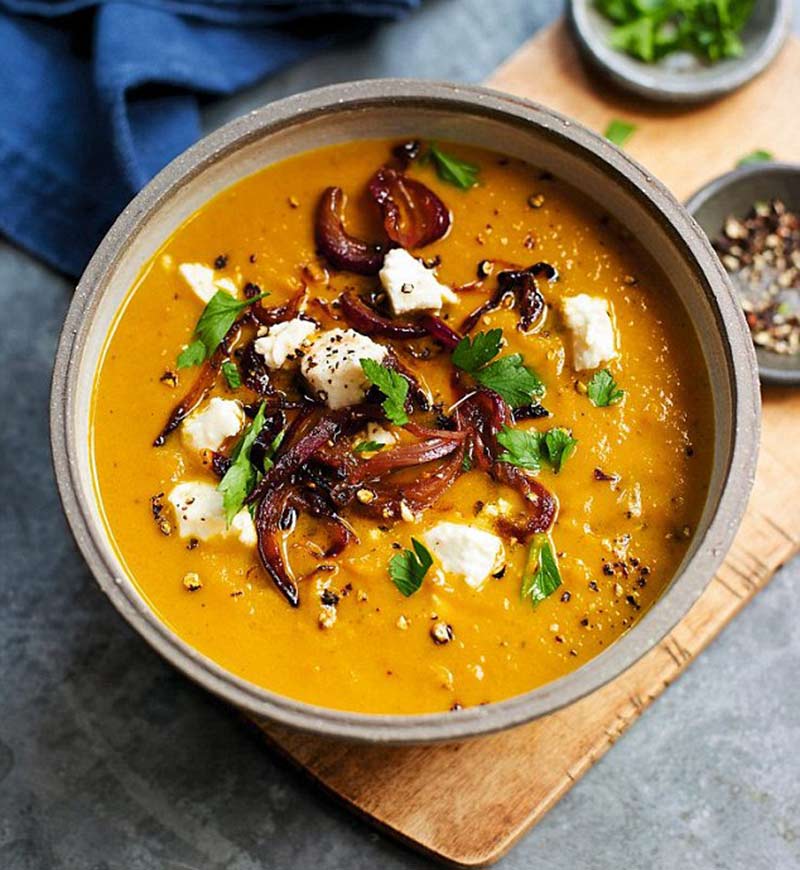 سوپ کدو حلوایی با پیاز کاراملی- 724press.com
