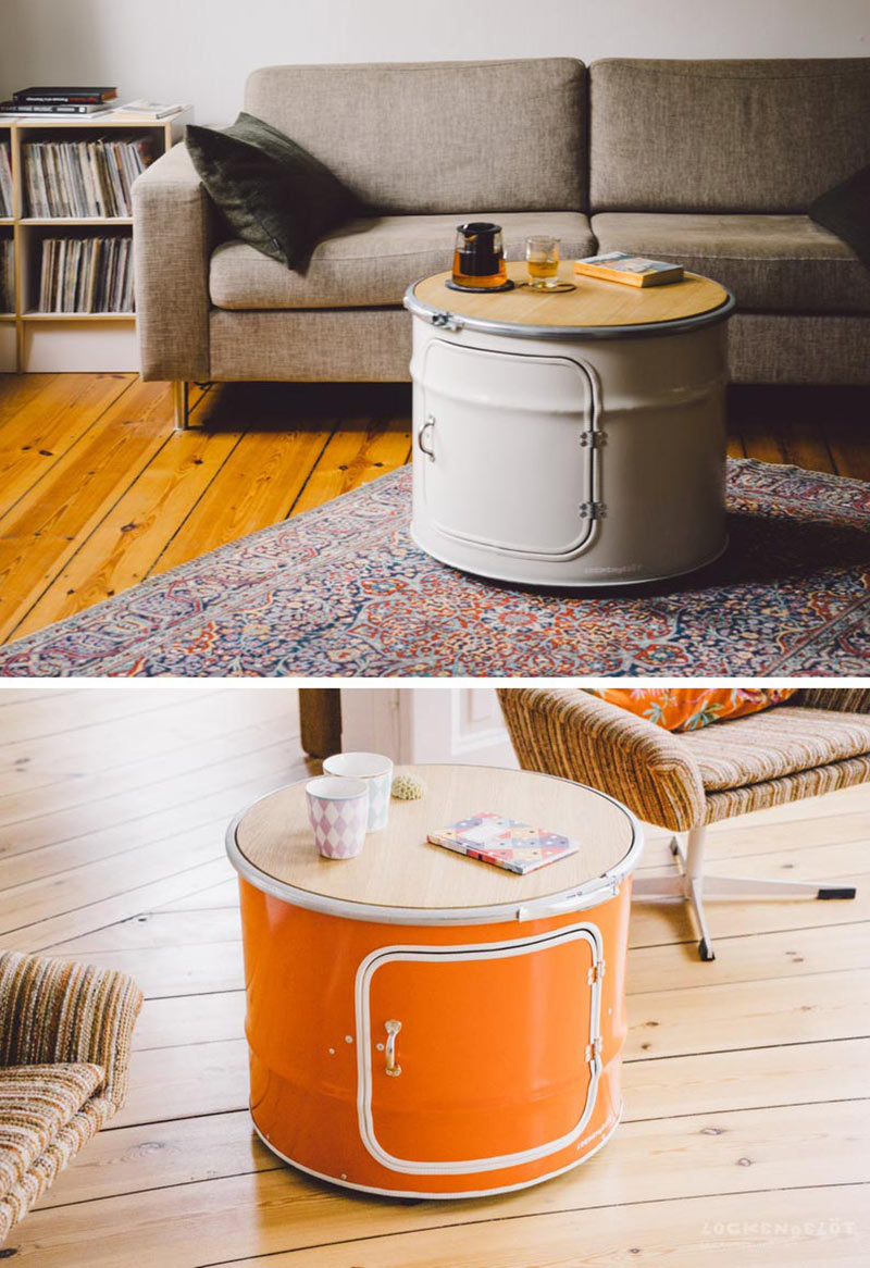 میزهای کوچک در دار ساخته شده از بشکه های فلزی نفت-724press.com