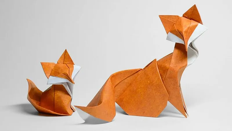 حیوانات کاغذی ساخته شده با هنر اوریگامی