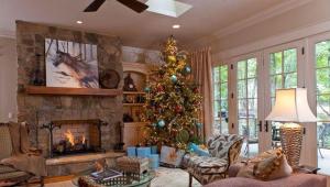 تزئین اتاق نشیمن در ایام کریسمس